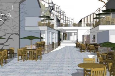 Sketchup商业模型|多层沿河商业街,现代风格-BIM建筑网