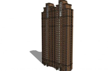 Sketchup住宅模型|高层住宅,古典风格,26层-BIM建筑网