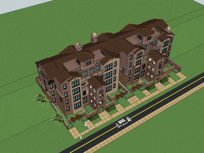 Sketchup住宅模型|多层住宅小区,古典风格 Sketchup住宅模型|多层住宅小区,古典风格