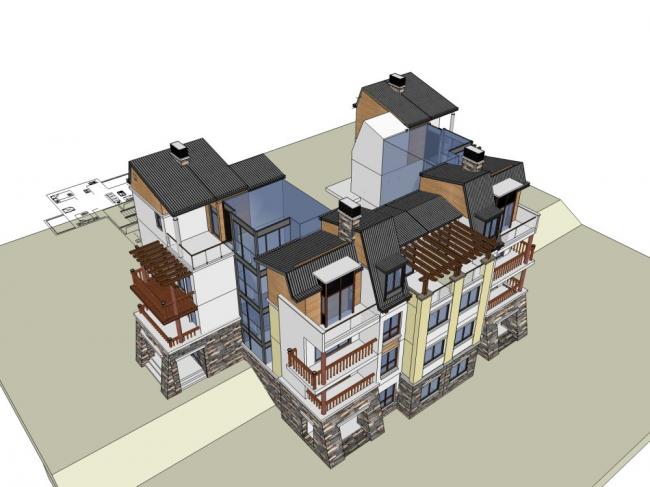 Sketchup住宅模型|多层住宅小区,古典风格 Sketchup住宅模型|多层住宅小区,古典风格