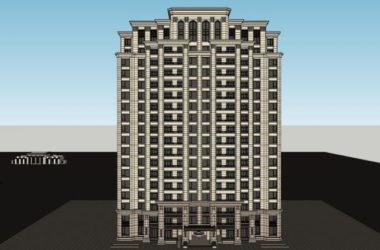 Sketchup住宅模型|高层住宅小区,古典风格,19层-BIM建筑网