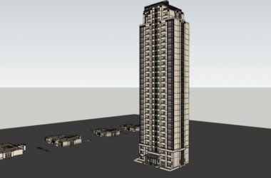 Sketchup住宅模型|超高层住宅小区,古典风格,30层-BIM建筑网