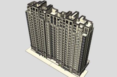 Sketchup住宅模型|高层住宅,古典风格,18层-BIM建筑网