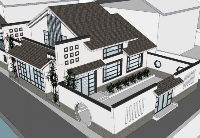Sketchup住宅模型|多层住宅,古典风格 Sketchup住宅模型|多层住宅,古典风格