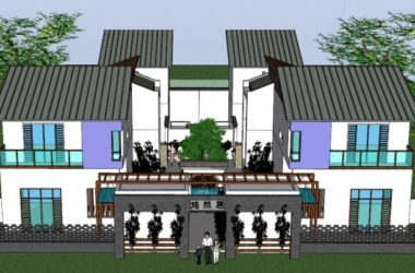 Sketchup住宅模型|多层四合院,住宅,古典风格-BIM建筑网