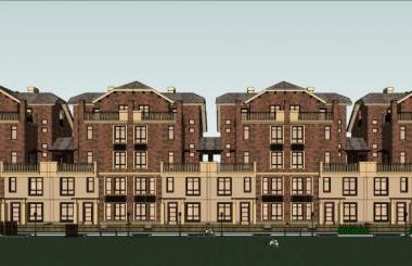 Sketchup住宅模型|多层叠拼住宅,花园洋房,古典风格,英式风格-BIM建筑网