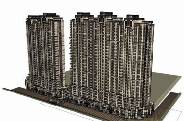 Sketchup住宅模型|超高层住宅,底层商业,古典风格-BIM建筑网
