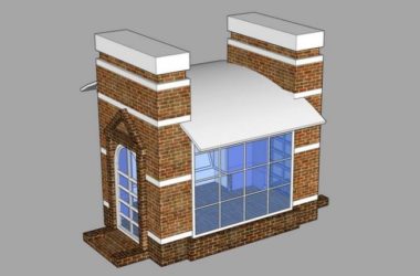Sketchup小品模型|保安亭保安室门卫岗亭素材组件,小品-BIM建筑网