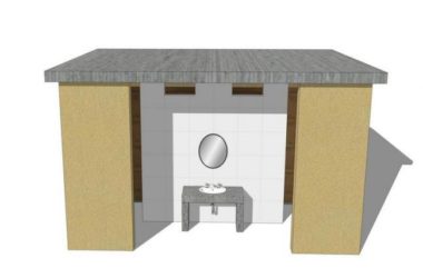 Sketchup小品模型|公园厕所,现代风格,小品-BIM建筑网