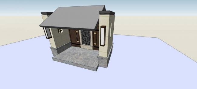 Sketchup素材模型|入口,门亭,中式风格 Sketchup素材模型|入口,门亭,中式风格