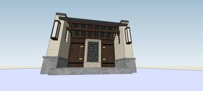 Sketchup素材模型|入口,门亭,中式风格 Sketchup素材模型|入口,门亭,中式风格