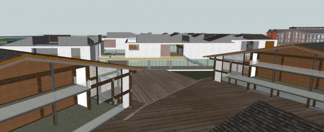 Sketchup商业模型|多层商业街,新中式风格 Sketchup商业模型|多层商业街,新中式风格