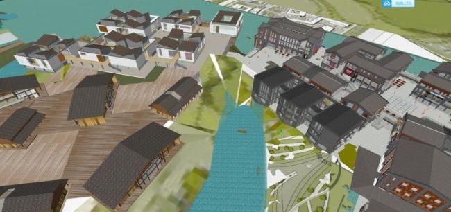 Sketchup商业模型|多层商业街,新中式风格 Sketchup商业模型|多层商业街,新中式风格