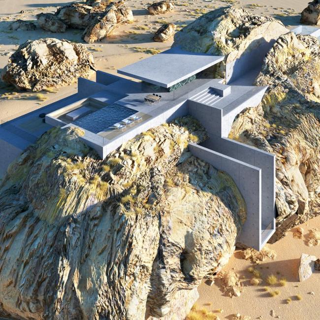 BIM建筑|“岩石中的屋子”:混凝土板的有机几何切割 BIM建筑|“岩石中的屋子”:混凝土板的有机几何切割