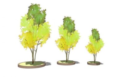 Sketchup素材模型|公园树池,景观素材-BIM建筑网