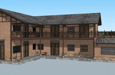 Sketchup酒店模型|民宿,中式风格,酒店-BIM建筑网