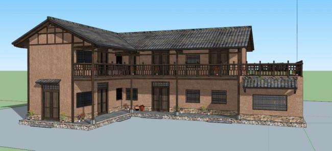 Sketchup酒店模型|民宿,中式风格,酒店 Sketchup酒店模型|民宿,中式风格,酒店