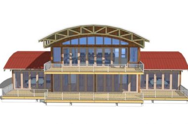 Sketchup别墅模型|木屋别墅,拱顶木-BIM建筑网