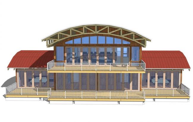 Sketchup别墅模型|木屋别墅,拱顶木 Sketchup别墅模型|木屋别墅,拱顶木