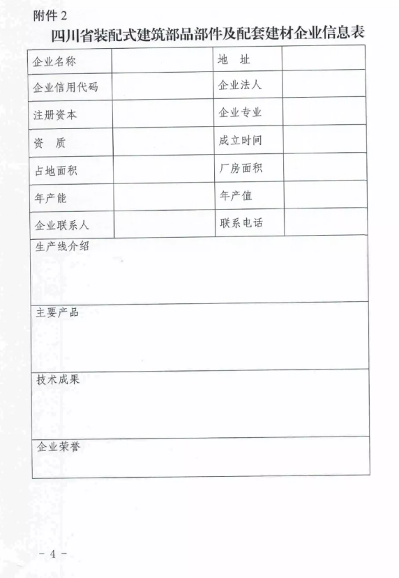 BIM与装配式|四川省经济和信息化厅办公室关于征集装配式建筑部品部件及配套建材企业相关信息的通知 BIM与装配式|四川省经济和信息化厅办公室关于征集装配式建筑部品部件及配套建材企业相关信息的通知