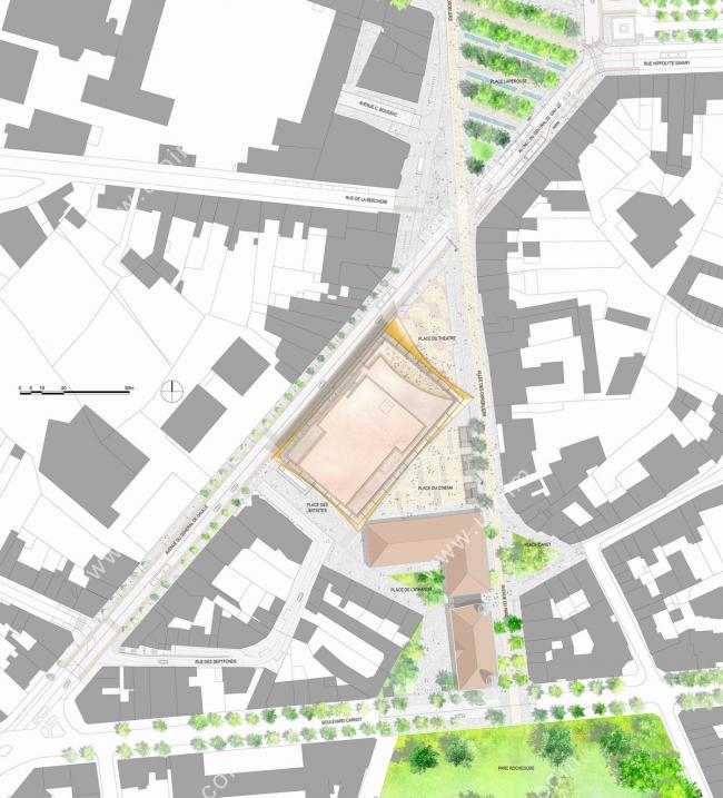 BIM建筑|轻遮于空中巨幕之下:阿尔比大剧院 / Dominique Perrault Architecture BIM建筑|轻遮于空中巨幕之下:阿尔比大剧院 / Dominique Perrault Architecture