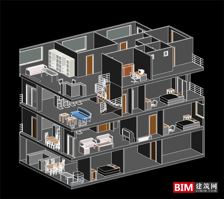 BIM资料|revit模型-创意办公楼BIM模型高级独栋建筑模型 BIM模型 第4张-BIM建筑网