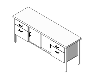 BIM资料|Revit族库-Credenza03_电视柜.rfa-BIM建筑网