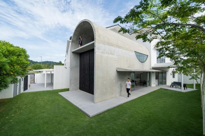 BIM建筑|简约而大胆,混凝土拱形筒的小清新:Bewboc 住宅 / Fabian Tan BIM建筑|简约而大胆,混凝土拱形筒的小清新:Bewboc 住宅 / Fabian Tan