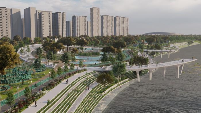 BIM建筑|河岸的“自然驿站”:蚕室区汉江市民公园天然游泳池 / 佰筑建筑+Carve BIM建筑|河岸的“自然驿站”:蚕室区汉江市民公园天然游泳池 / 佰筑建筑+Carve