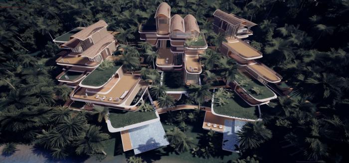 BIM建筑|扎哈事务所“罗阿坦岛住宅”方案,漂浮的丛林聚落 BIM建筑|扎哈事务所“罗阿坦岛住宅”方案,漂浮的丛林聚落