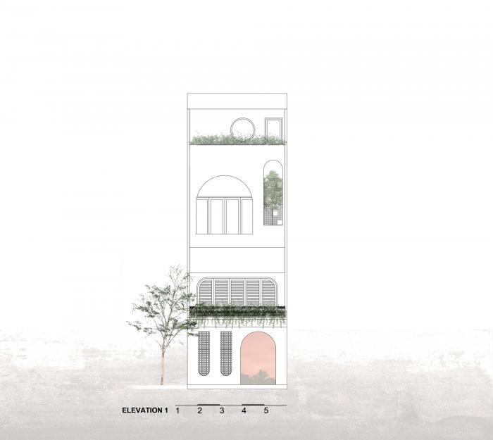 BIM建筑|绿植点缀垂直天井,活力与静谧美感的平衡:越南V别墅 BIM建筑|绿植点缀垂直天井,活力与静谧美感的平衡:越南V别墅