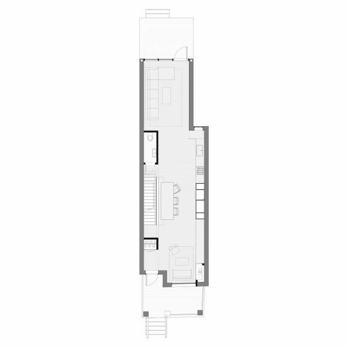 BIM建筑|波顿住宅:木质长橱柜贯通于细长空间 / StudioAC BIM建筑|波顿住宅:木质长橱柜贯通于细长空间 / StudioAC