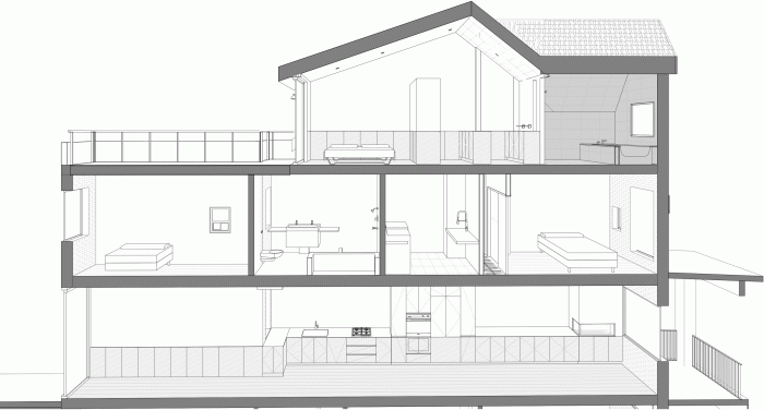 BIM建筑|波顿住宅:木质长橱柜贯通于细长空间 / StudioAC BIM建筑|波顿住宅:木质长橱柜贯通于细长空间 / StudioAC