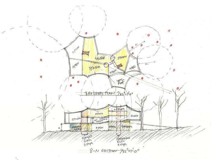 BIM建筑|轻盈飞动,绕古树而生,温特视觉艺术楼 / 斯蒂文·霍尔建筑事务所 BIM建筑|轻盈飞动,绕古树而生,温特视觉艺术楼 / 斯蒂文·霍尔建筑事务所