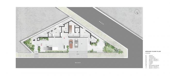 BIM建筑|班加罗尔三角住宅 / Cadence Architects BIM建筑|班加罗尔三角住宅 / Cadence Architects