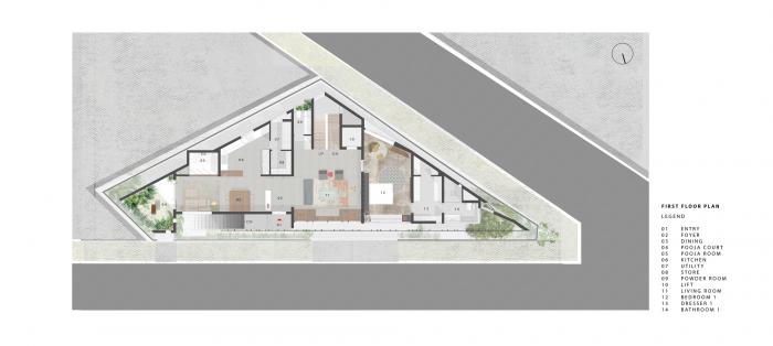 BIM建筑|班加罗尔三角住宅 / Cadence Architects BIM建筑|班加罗尔三角住宅 / Cadence Architects