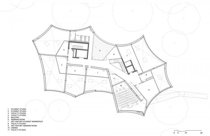 BIM建筑|轻盈飞动,绕古树而生,温特视觉艺术楼 / 斯蒂文·霍尔建筑事务所 BIM建筑|轻盈飞动,绕古树而生,温特视觉艺术楼 / 斯蒂文·霍尔建筑事务所