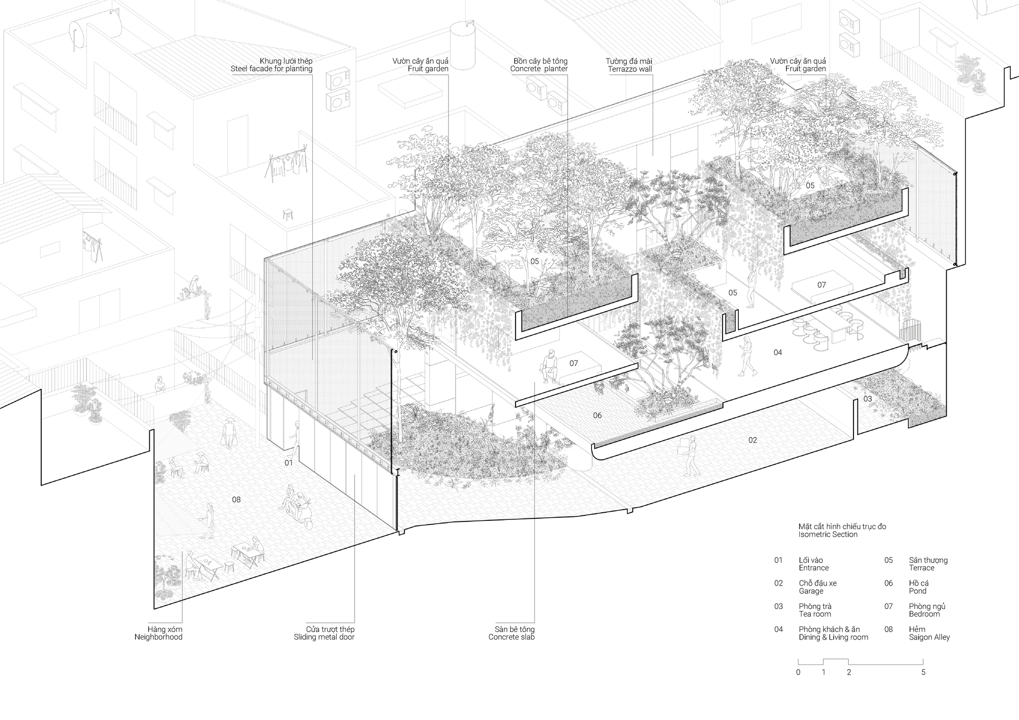 BIM建筑|越南Tan Dinh住宅,简居于“桥上” / MIA Design Studio BIM建筑|越南Tan Dinh住宅,简居于“桥上” / MIA Design Studio