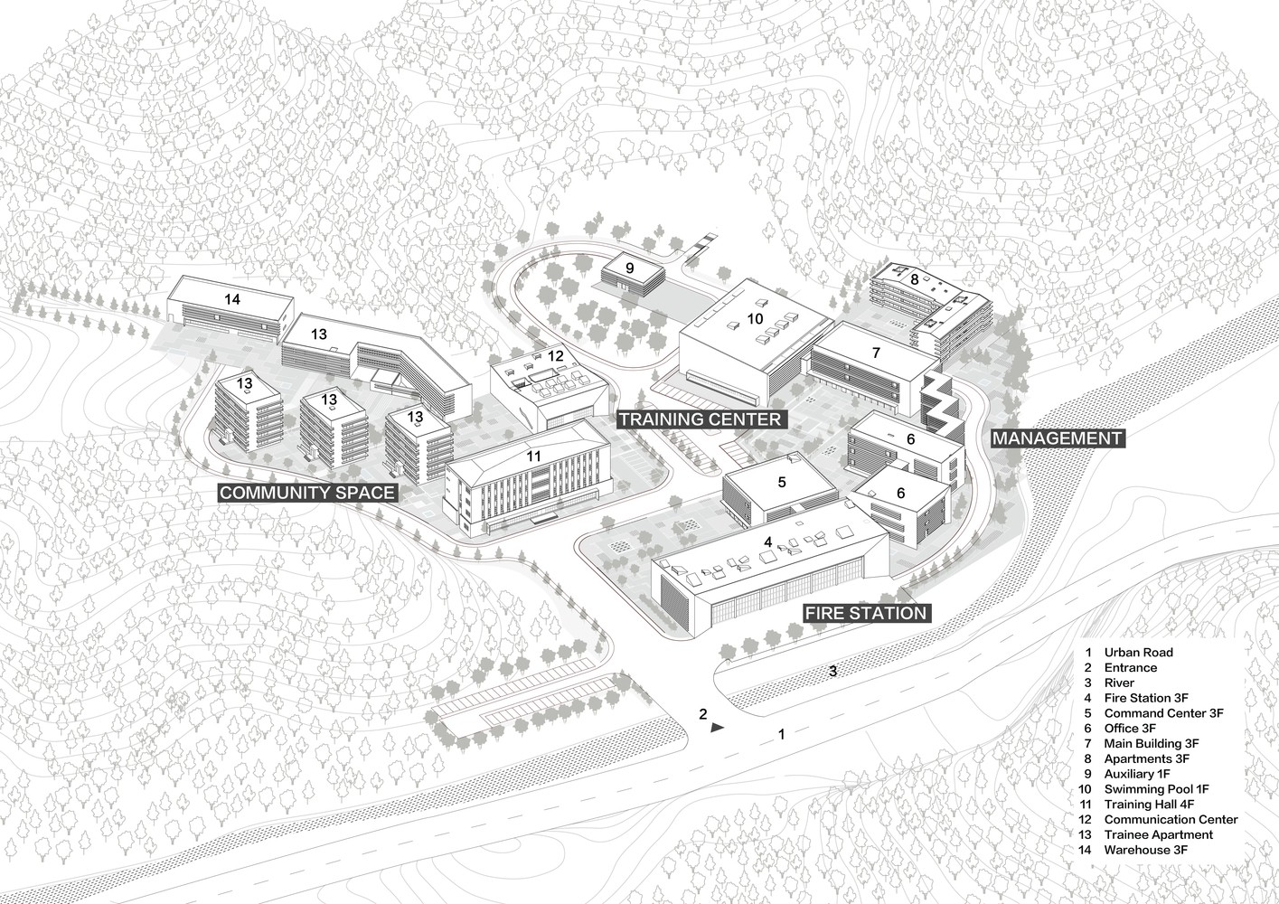 BIM建筑|黔南山地消防与应急救援训练中心 / 西线工作室 BIM建筑|黔南山地消防与应急救援训练中心 / 西线工作室