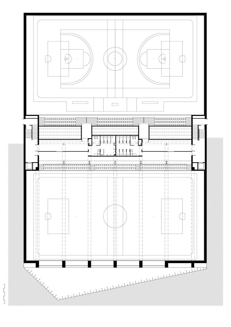 BIM建筑|红砖石外墙的半地下体育场 | CAMP DEL FERRO 体育中心 BIM建筑|红砖石外墙的半地下体育场 | CAMP DEL FERRO 体育中心