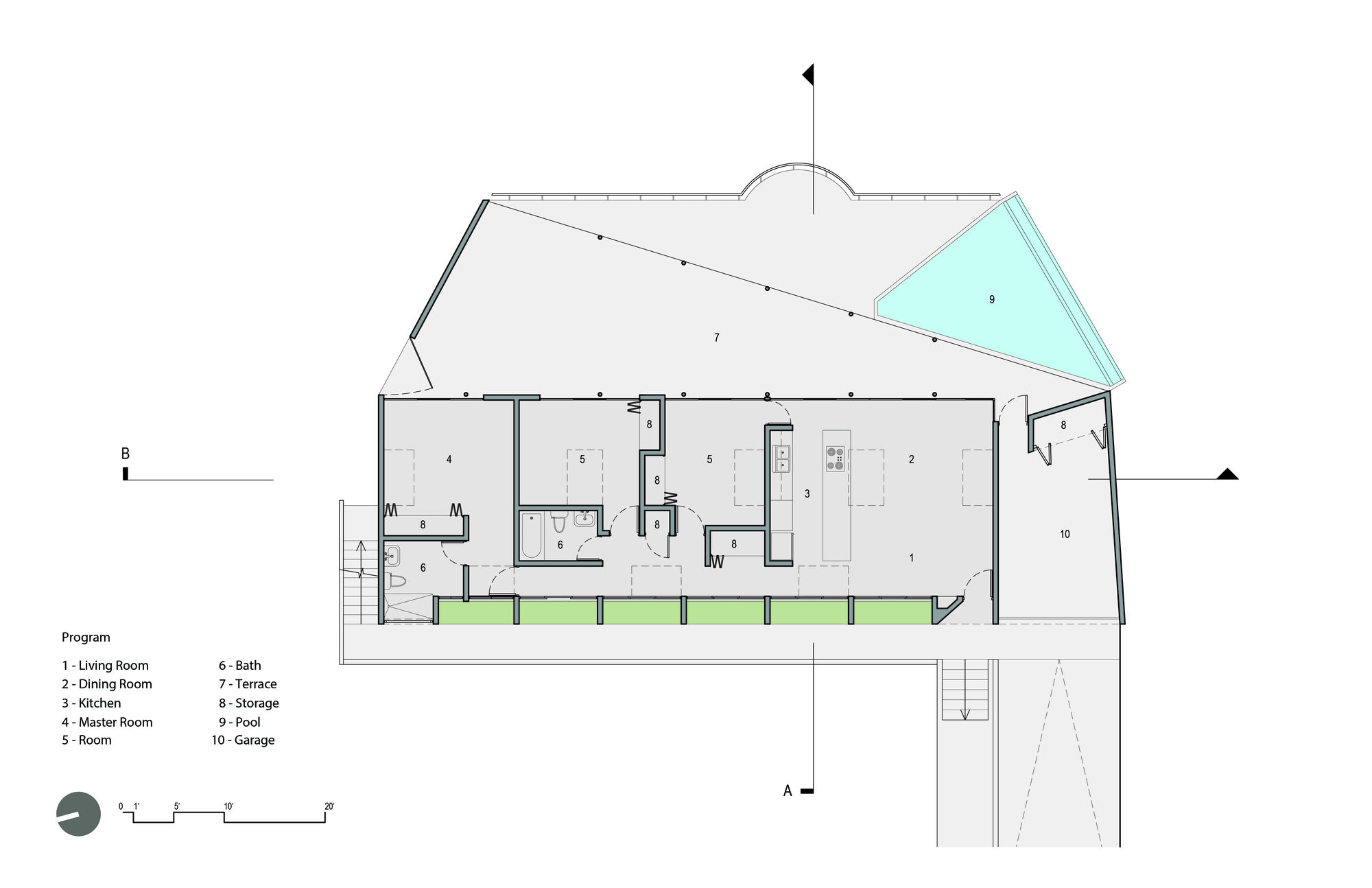 BIM建筑|波多黎各白色“烟囱”住宅:一半封闭,一半外向 / FUSTER + Architects BIM建筑|波多黎各白色“烟囱”住宅:一半封闭,一半外向 / FUSTER + Architects