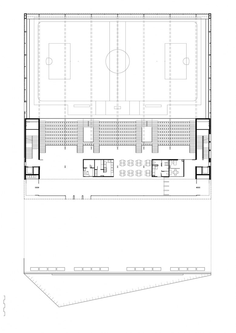 BIM建筑|红砖石外墙的半地下体育场 | CAMP DEL FERRO 体育中心 BIM建筑|红砖石外墙的半地下体育场 | CAMP DEL FERRO 体育中心