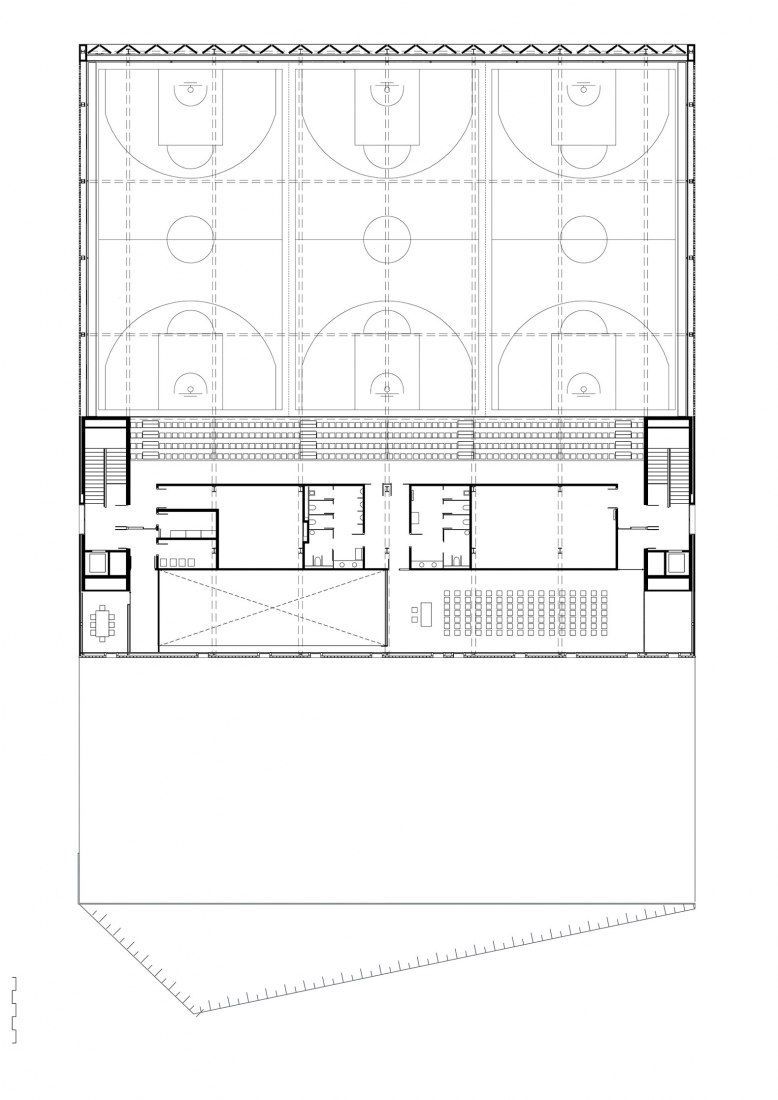BIM建筑|红砖石外墙的半地下体育场 | CAMP DEL FERRO 体育中心 BIM建筑|红砖石外墙的半地下体育场 | CAMP DEL FERRO 体育中心
