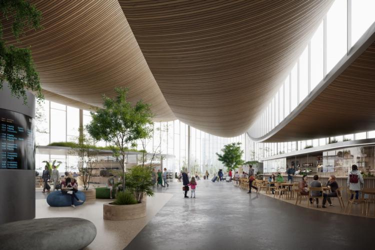 BIM建筑|用一叶屋顶整合的交通枢纽/BIG BIM建筑|用一叶屋顶整合的交通枢纽/BIG