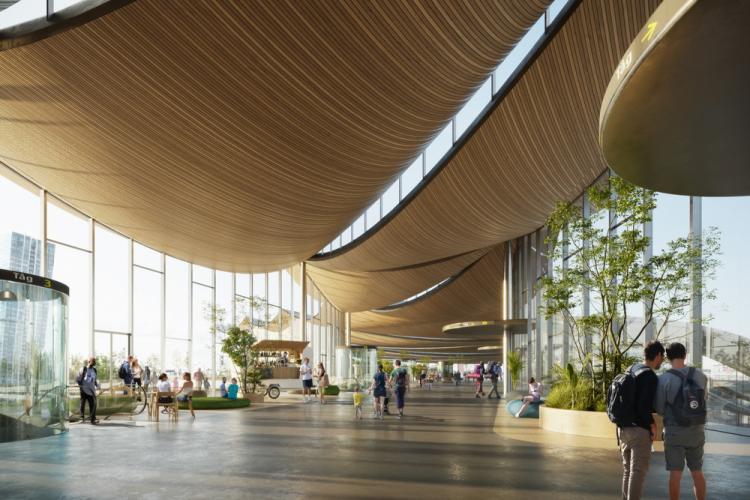 BIM建筑|用一叶屋顶整合的交通枢纽/BIG BIM建筑|用一叶屋顶整合的交通枢纽/BIG