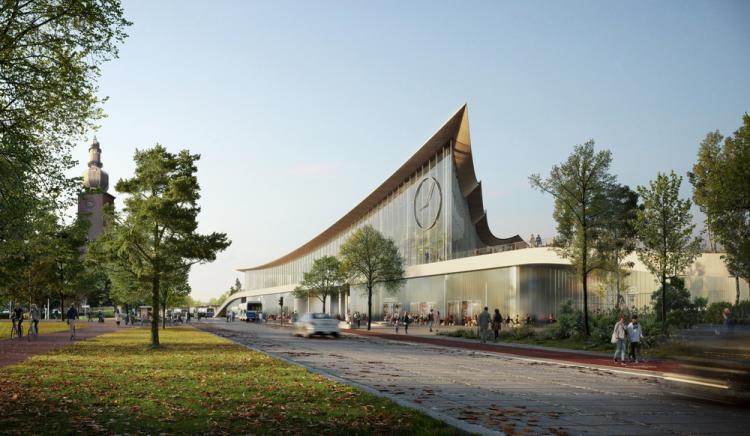 BIM建筑|用一叶屋顶整合的交通枢纽/BIG BIM建筑|用一叶屋顶整合的交通枢纽/BIG