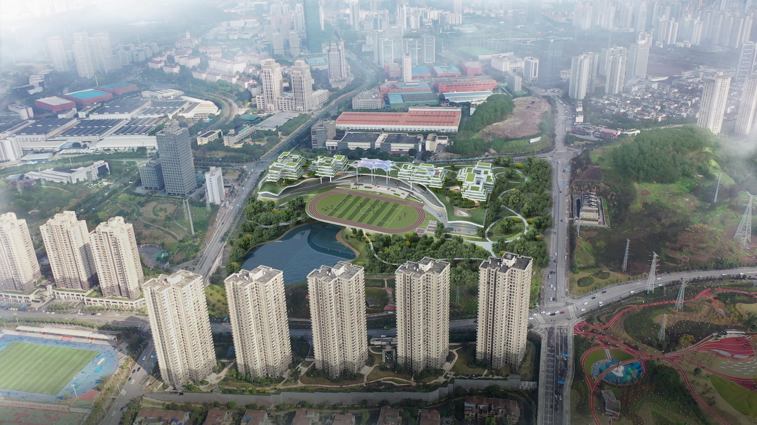 BIM建筑|森林Park+,共享垂直校区 | 重庆柏溪校区九年一贯制学校方案/中机中联工程有限公司 BIM建筑|森林Park+,共享垂直校区 | 重庆柏溪校区九年一贯制学校方案/中机中联工程有限公司