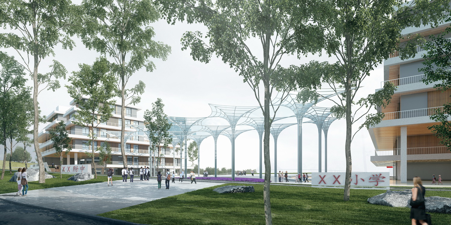 BIM建筑|森林Park+,共享垂直校区 | 重庆柏溪校区九年一贯制学校方案/中机中联工程有限公司 BIM建筑|森林Park+,共享垂直校区 | 重庆柏溪校区九年一贯制学校方案/中机中联工程有限公司