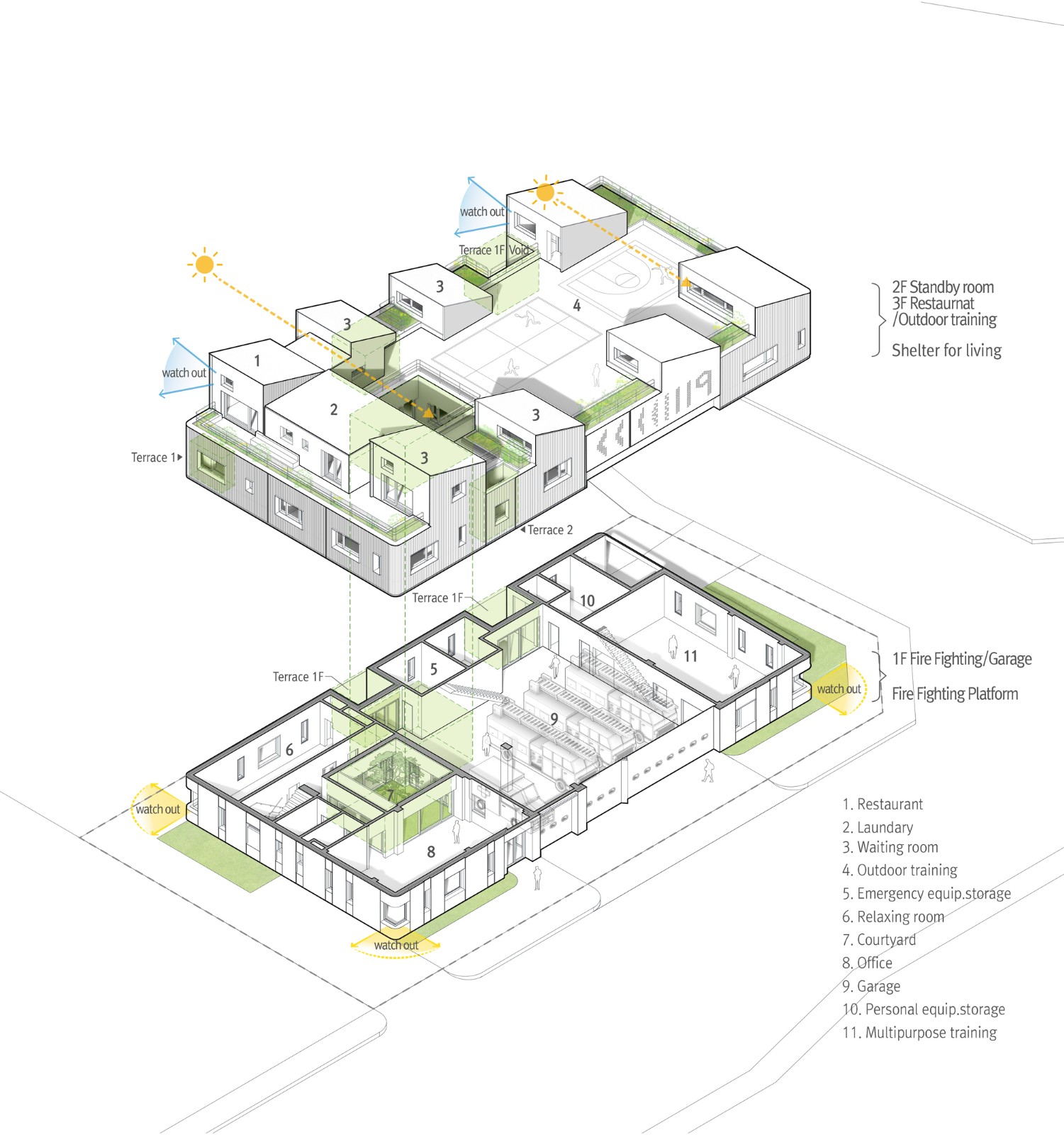 BIM建筑|江一洞119消防站 / OA-Lab BIM建筑|江一洞119消防站 / OA-Lab
