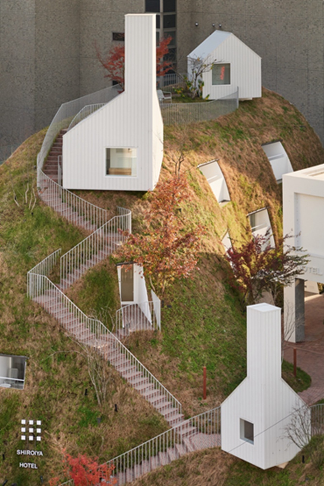 BIM建筑|藤本壮介为Shiroiya酒店增加巨大的中庭和青山 BIM建筑|藤本壮介为Shiroiya酒店增加巨大的中庭和青山